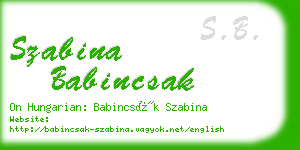 szabina babincsak business card